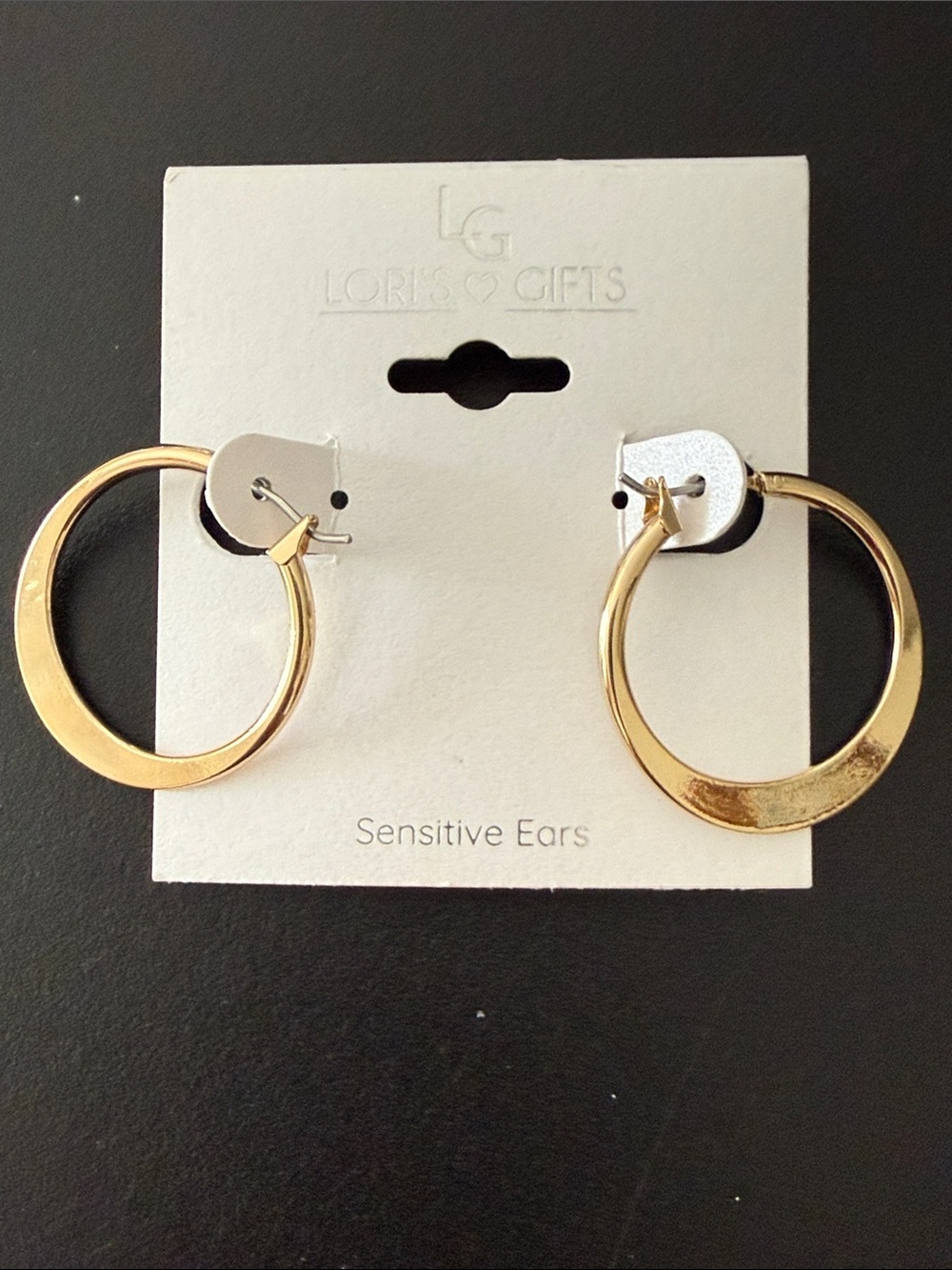 New York & Company Gold Oversized & LG thin  Hoop Earring Set-2 - Picture 2 of 9